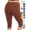 image:imageSTRETCH IS COMFORT Cotton Capri Leggings Knee Length Pants Plus Size  Soft pullon comfort lightweight summer feel ankle option casual layering cotton leggings black capris under dressesAlmond