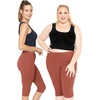 image:imageSTRETCH IS COMFORT Cotton Capri Leggings Knee Length Pants Plus Size  Soft pullon comfort lightweight summer feel ankle option casual layering cotton leggings black capris under dressesRust