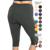image:imageSTRETCH IS COMFORT Cotton Capri Leggings Knee Length Pants Plus Size  Soft pullon comfort lightweight summer feel ankle option casual layering cotton leggings black capris under dressesCharcoal Gray