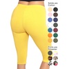 image:imageSTRETCH IS COMFORT Cotton Capri Leggings Knee Length Pants Plus Size  Soft pullon comfort lightweight summer feel ankle option casual layering cotton leggings black capris under dressesYellow