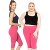 image:imageSTRETCH IS COMFORT Cotton Capri Leggings Knee Length Pants Plus Size  Soft pullon comfort lightweight summer feel ankle option casual layering cotton leggings black capris under dressesHot Pink
