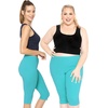 image:imageSTRETCH IS COMFORT Cotton Capri Leggings Knee Length Pants Plus Size  Soft pullon comfort lightweight summer feel ankle option casual layering cotton leggings black capris under dressesTurquoise