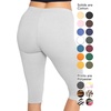 image:imageSTRETCH IS COMFORT Cotton Capri Leggings Knee Length Pants Plus Size  Soft pullon comfort lightweight summer feel ankle option casual layering cotton leggings black capris under dressesHeather Gray