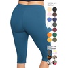 image:imageSTRETCH IS COMFORT Cotton Capri Leggings Knee Length Pants Plus Size  Soft pullon comfort lightweight summer feel ankle option casual layering cotton leggings black capris under dressesTeal
