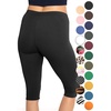 image:imageSTRETCH IS COMFORT Cotton Capri Leggings Knee Length Pants Plus Size  Soft pullon comfort lightweight summer feel ankle option casual layering cotton leggings black capris under dresses2 Pack Black  White
