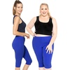 image:imageSTRETCH IS COMFORT Cotton Capri Leggings Knee Length Pants Plus Size  Soft pullon comfort lightweight summer feel ankle option casual layering cotton leggings black capris under dressesRoyal Blue