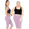 image:imageSTRETCH IS COMFORT Cotton Capri Leggings Knee Length Pants Plus Size  Soft pullon comfort lightweight summer feel ankle option casual layering cotton leggings black capris under dressesOrchid Purple