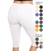 image:imageSTRETCH IS COMFORT Cotton Capri Leggings Knee Length Pants Plus Size  Soft pullon comfort lightweight summer feel ankle option casual layering cotton leggings black capris under dressesWhite