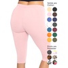 image:imageSTRETCH IS COMFORT Cotton Capri Leggings Knee Length Pants Plus Size  Soft pullon comfort lightweight summer feel ankle option casual layering cotton leggings black capris under dressesLight Pink