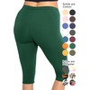 image:imageSTRETCH IS COMFORT Cotton Capri Leggings Knee Length Pants Plus Size  Soft pullon comfort lightweight summer feel ankle option casual layering cotton leggings black capris under dressesHunter Green