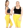 image:imageSTRETCH IS COMFORT Cotton Capri Leggings Knee Length Pants Plus Size  Soft pullon comfort lightweight summer feel ankle option casual layering cotton leggings black capris under dressesYellow