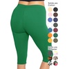 image:imageSTRETCH IS COMFORT Cotton Capri Leggings Knee Length Pants Plus Size  Soft pullon comfort lightweight summer feel ankle option casual layering cotton leggings black capris under dressesKelly Green