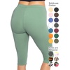 image:imageSTRETCH IS COMFORT Cotton Capri Leggings Knee Length Pants Plus Size  Soft pullon comfort lightweight summer feel ankle option casual layering cotton leggings black capris under dressesSage Green