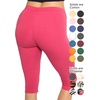 image:imageSTRETCH IS COMFORT Cotton Capri Leggings Knee Length Pants Plus Size  Soft pullon comfort lightweight summer feel ankle option casual layering cotton leggings black capris under dressesHot Pink