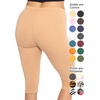 image:imageSTRETCH IS COMFORT Cotton Capri Leggings Knee Length Pants Plus Size  Soft pullon comfort lightweight summer feel ankle option casual layering cotton leggings black capris under dressesBeige