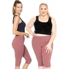 image:imageSTRETCH IS COMFORT Cotton Capri Leggings Knee Length Pants Plus Size  Soft pullon comfort lightweight summer feel ankle option casual layering cotton leggings black capris under dressesDark Mauve