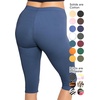 image:imageSTRETCH IS COMFORT Cotton Capri Leggings Knee Length Pants Plus Size  Soft pullon comfort lightweight summer feel ankle option casual layering cotton leggings black capris under dressesLight Navy