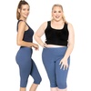 image:imageSTRETCH IS COMFORT Cotton Capri Leggings Knee Length Pants Plus Size  Soft pullon comfort lightweight summer feel ankle option casual layering cotton leggings black capris under dressesLight Navy