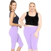 image:imageSTRETCH IS COMFORT Cotton Capri Leggings Knee Length Pants Plus Size  Soft pullon comfort lightweight summer feel ankle option casual layering cotton leggings black capris under dressesLavender