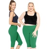 image:imageSTRETCH IS COMFORT Cotton Capri Leggings Knee Length Pants Plus Size  Soft pullon comfort lightweight summer feel ankle option casual layering cotton leggings black capris under dressesKelly Green