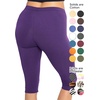 image:imageSTRETCH IS COMFORT Cotton Capri Leggings Knee Length Pants Plus Size  Soft pullon comfort lightweight summer feel ankle option casual layering cotton leggings black capris under dressesPurple