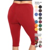 image:imageSTRETCH IS COMFORT Cotton Capri Leggings Knee Length Pants Plus Size  Soft pullon comfort lightweight summer feel ankle option casual layering cotton leggings black capris under dressesRed