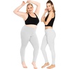 image:imageSTRETCH IS COMFORT Cotton Capri Leggings Knee Length Pants Plus Size  Soft pullon comfort lightweight summer feel ankle option casual layering cotton leggings black capris under dressesHeather Gray