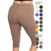 image:imageSTRETCH IS COMFORT Cotton Capri Leggings Knee Length Pants Plus Size  Soft pullon comfort lightweight summer feel ankle option casual layering cotton leggings black capris under dressesMocha