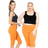 image:imageSTRETCH IS COMFORT Cotton Capri Leggings Knee Length Pants Plus Size  Soft pullon comfort lightweight summer feel ankle option casual layering cotton leggings black capris under dressesOrange