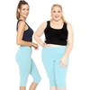 image:imageSTRETCH IS COMFORT Cotton Capri Leggings Knee Length Pants Plus Size  Soft pullon comfort lightweight summer feel ankle option casual layering cotton leggings black capris under dressesSky Blue