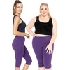 image:imageSTRETCH IS COMFORT Cotton Capri Leggings Knee Length Pants Plus Size  Soft pullon comfort lightweight summer feel ankle option casual layering cotton leggings black capris under dressesPurple