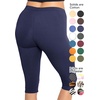 image:imageSTRETCH IS COMFORT Cotton Capri Leggings Knee Length Pants Plus Size  Soft pullon comfort lightweight summer feel ankle option casual layering cotton leggings black capris under dressesNavy Blue