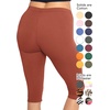 image:imageSTRETCH IS COMFORT Cotton Capri Leggings Knee Length Pants Plus Size  Soft pullon comfort lightweight summer feel ankle option casual layering cotton leggings black capris under dressesRust