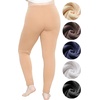image:imageSTRETCH IS COMFORT Cotton Capri Leggings Knee Length Pants Plus Size  Soft pullon comfort lightweight summer feel ankle option casual layering cotton leggings black capris under dressesFleece Beige