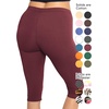 image:imageSTRETCH IS COMFORT Cotton Capri Leggings Knee Length Pants Plus Size  Soft pullon comfort lightweight summer feel ankle option casual layering cotton leggings black capris under dressesBurgundy