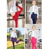 image:imageSTRETCH IS COMFORT Girls Leggings Tutu Ruffle Pants Leggings with Skirt  Built in ankle layer double tier twirl tutu leggings 95 polyester 5 spandex skirt leggings for girlsWhite