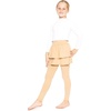 image:imageSTRETCH IS COMFORT Girls Leggings Tutu Ruffle Pants Leggings with Skirt  Built in ankle layer double tier twirl tutu leggings 95 polyester 5 spandex skirt leggings for girlsBeige