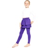 image:imageSTRETCH IS COMFORT Girls Leggings Tutu Ruffle Pants Leggings with Skirt  Built in ankle layer double tier twirl tutu leggings 95 polyester 5 spandex skirt leggings for girlsPurple