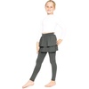 image:imageSTRETCH IS COMFORT Girls Leggings Tutu Ruffle Pants Leggings with Skirt  Built in ankle layer double tier twirl tutu leggings 95 polyester 5 spandex skirt leggings for girlsCharcoal Gray