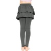 image:imageSTRETCH IS COMFORT Girls Leggings Tutu Ruffle Pants Leggings with Skirt  Built in ankle layer double tier twirl tutu leggings 95 polyester 5 spandex skirt leggings for girlsCharcoal Gray