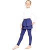image:imageSTRETCH IS COMFORT Girls Leggings Tutu Ruffle Pants Leggings with Skirt  Built in ankle layer double tier twirl tutu leggings 95 polyester 5 spandex skirt leggings for girlsNavy Blue