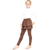 image:imageSTRETCH IS COMFORT Girls Leggings Tutu Ruffle Pants Leggings with Skirt  Built in ankle layer double tier twirl tutu leggings 95 polyester 5 spandex skirt leggings for girlsBrown
