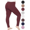 image:imageSTRETCH IS COMFORT Womens and Plus Size High Rise Knee and Ankle LeggingsBurgundy