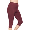 image:imageSTRETCH IS COMFORT Womens and Plus Size High Rise Knee and Ankle LeggingsBurgundy