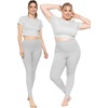 image:imageSTRETCH IS COMFORT Womens and Plus Size High Rise Knee and Ankle LeggingsHeather Gray