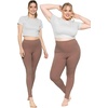 image:imageSTRETCH IS COMFORT Womens and Plus Size High Rise Knee and Ankle LeggingsMocha