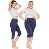 image:imageSTRETCH IS COMFORT Womens and Plus Size High Rise Knee and Ankle LeggingsNavy Blue