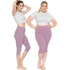 image:imageSTRETCH IS COMFORT Womens and Plus Size High Rise Knee and Ankle LeggingsOrchid Purple