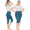 image:imageSTRETCH IS COMFORT Womens and Plus Size High Rise Knee and Ankle LeggingsTeal