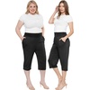 image:imageWomens Flowy Capri Pants Wide Leg Casual Gaucho Pants with Pockets and Straight Leg High Waist Lounge Plus Size S  7XBlack